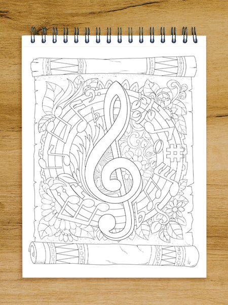 Colorful music coloring book