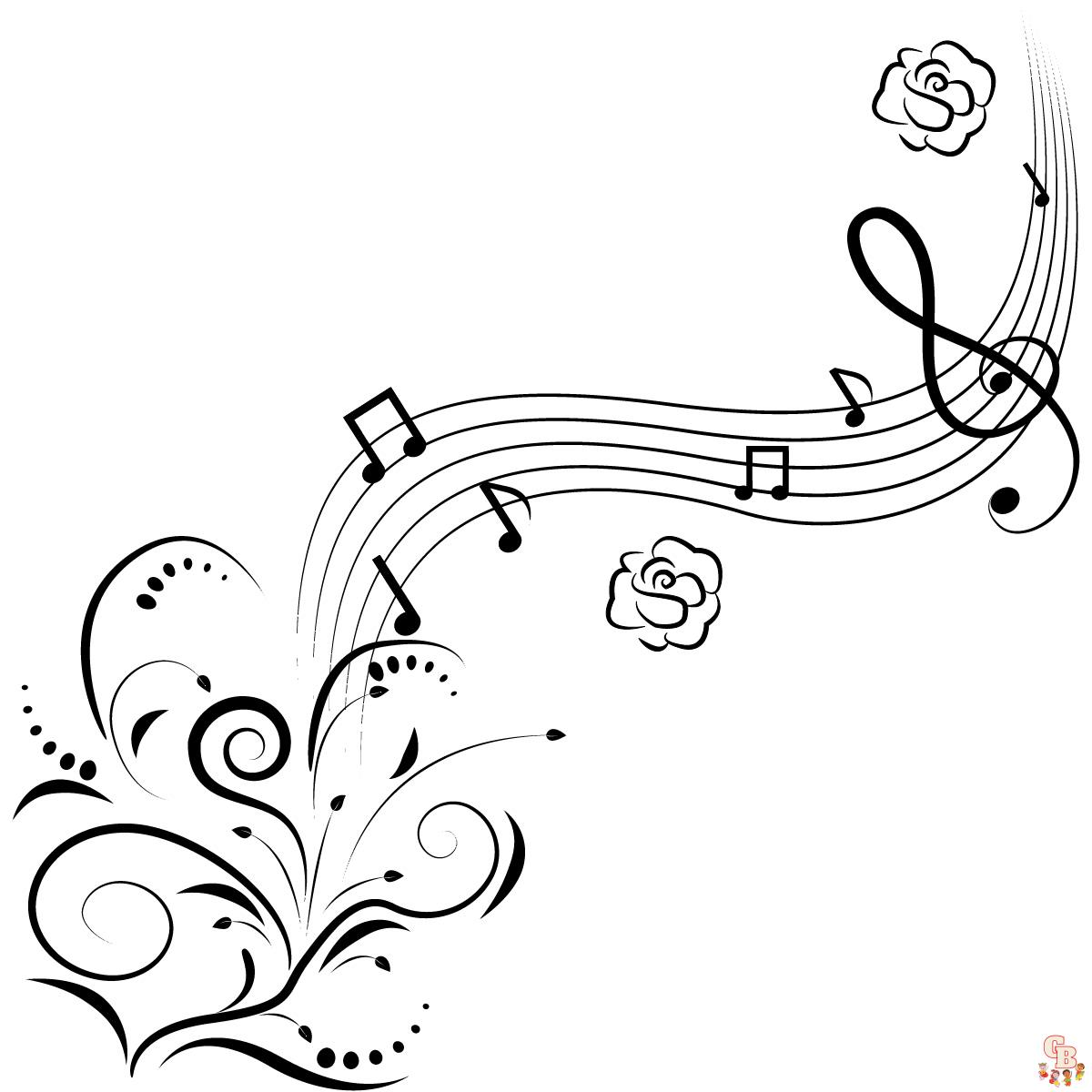 Music coloring pages for kids
