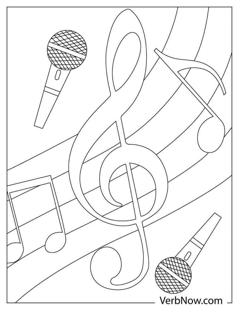 Free music notes coloring pages book for download printable pdf