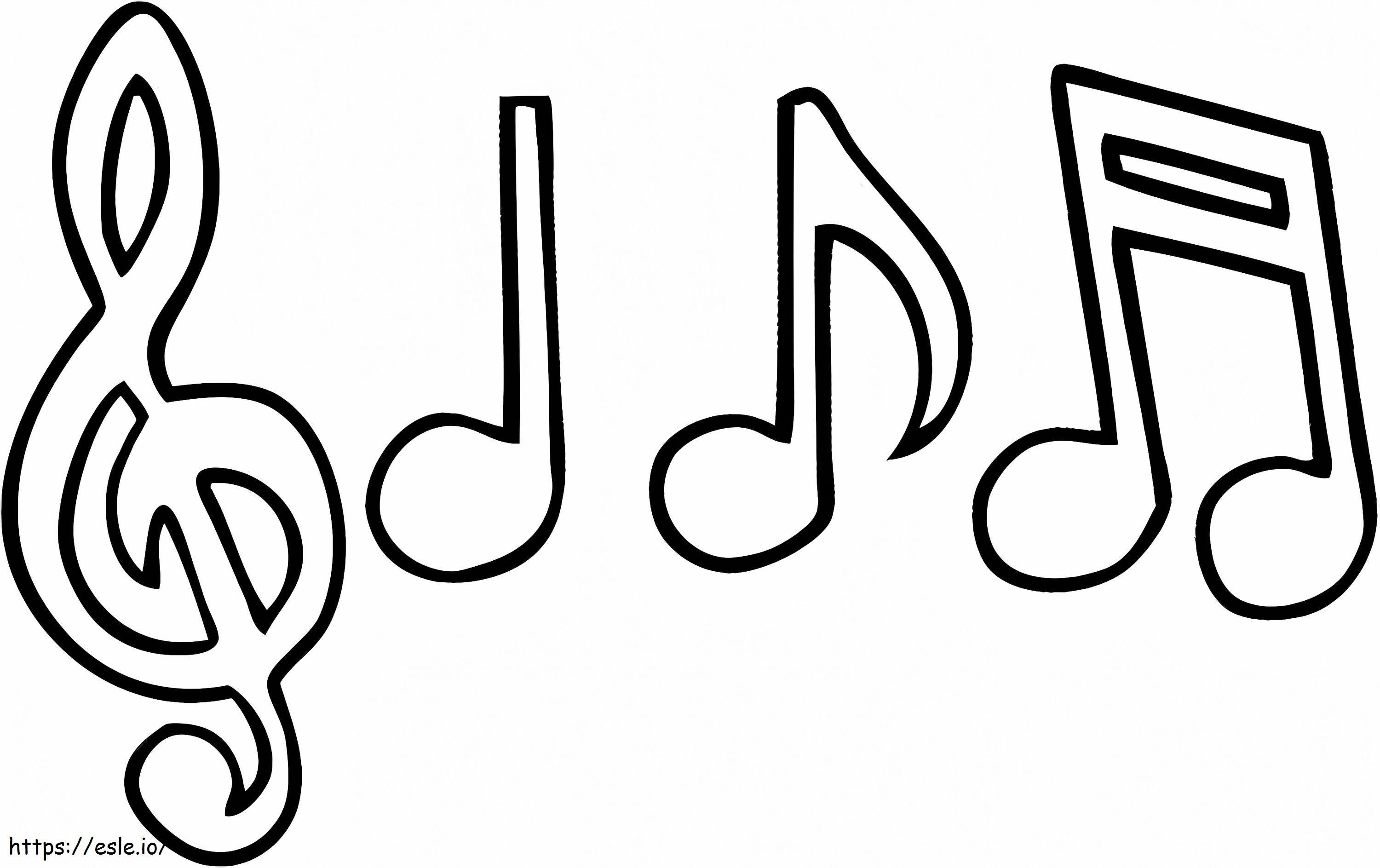 Music notes coloring page