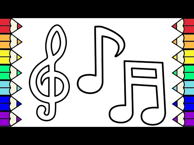 Ð musical notes coloring and drawing for children how to draw music note for kids