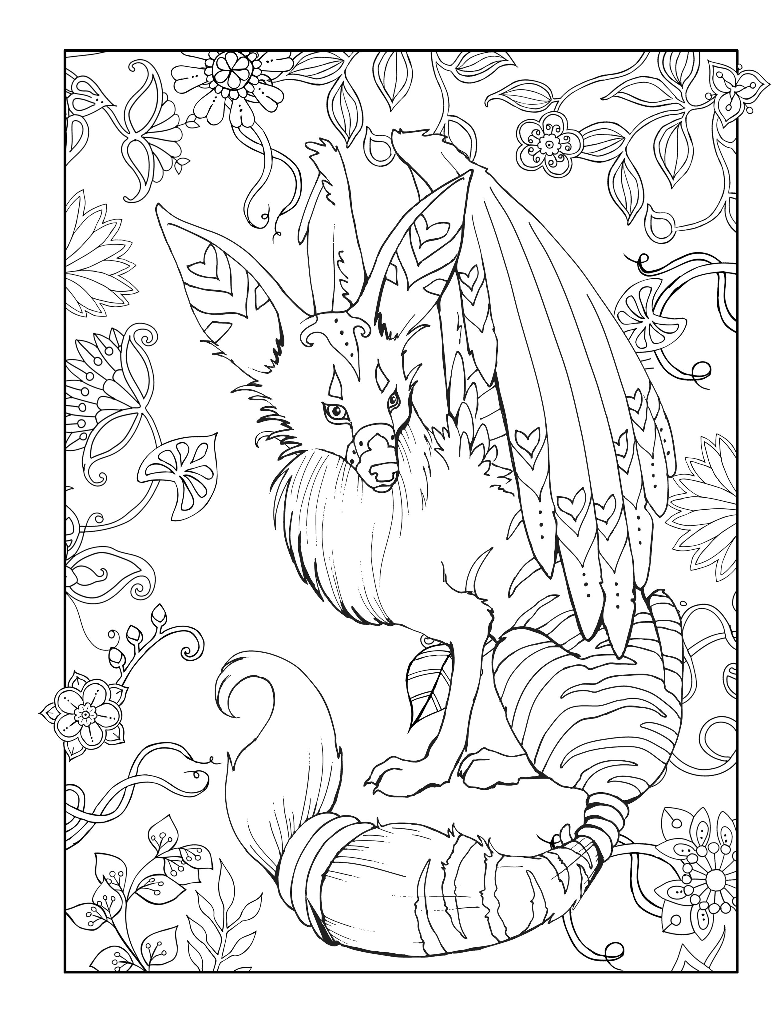 Do you love mythical animals this adult coloring page is from magical kingdom this book â animal coloring pages detailed coloring pages dragon coloring page