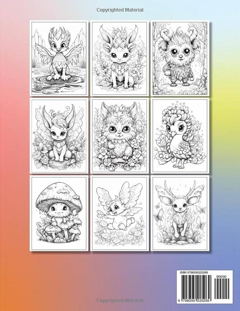 Cute mythical creatures coloring book fantasy mystical animals and beast coloring for adult and kids clara mari books