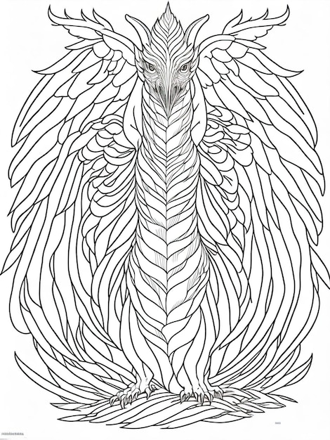 Premium vector explore the fantastical printable coloring page of mythical creatures
