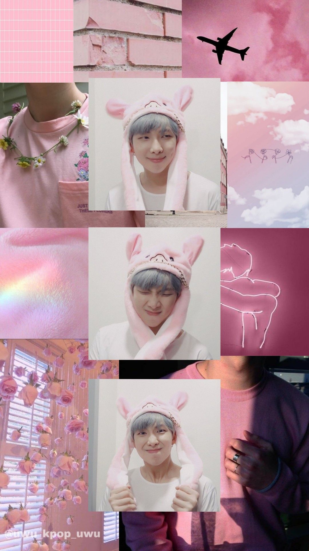 Wallpaper aesthetic pink bts namjoon cute kim namjoon bts aesthetic pictures namjoon