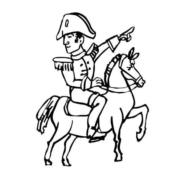 Napoleon bonaparte general horse shows hand forward ink drawn doodle stock vector by nadokrasivo