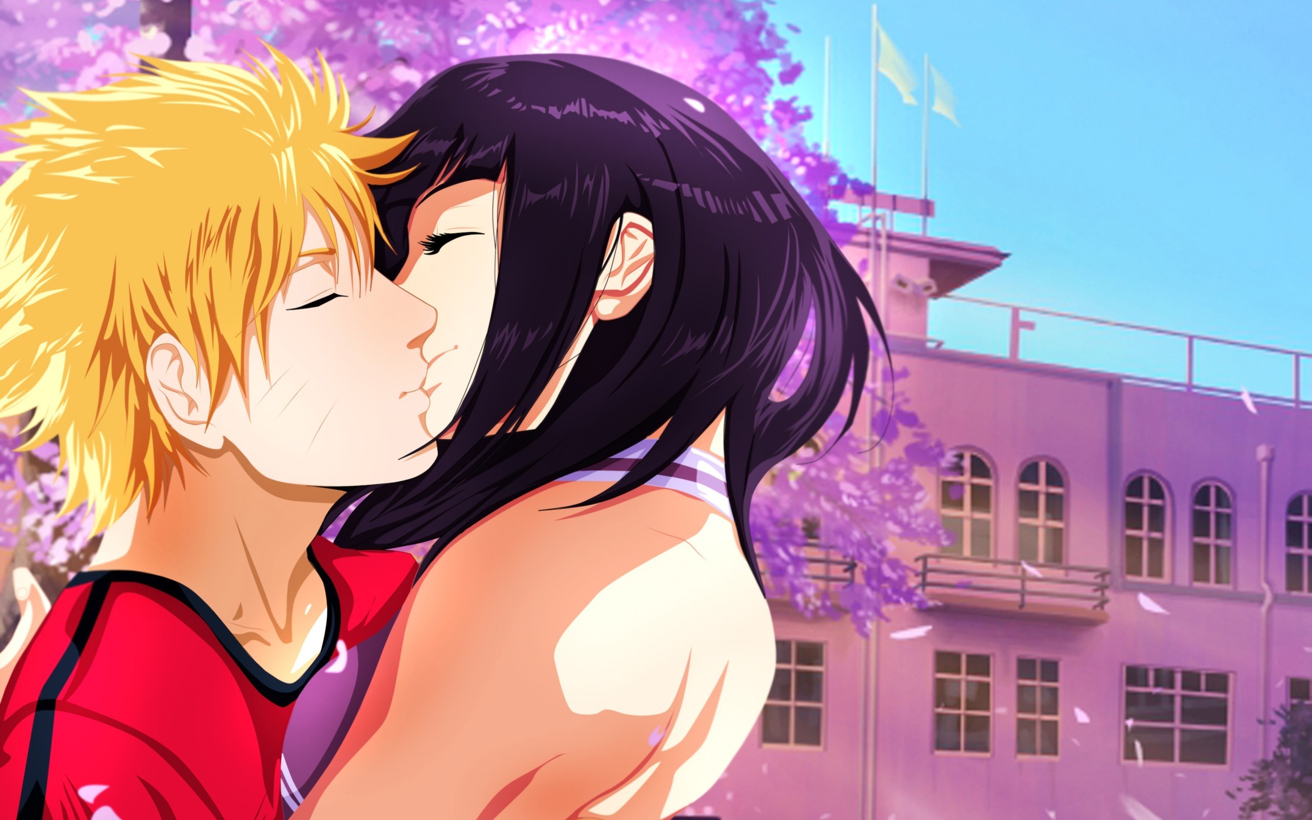 Naruto shippuuden manga anime uzumaki naruto hyuuga hinata kissing cherry blossom p k k hd wallpapers backgrounds free download rare gallery