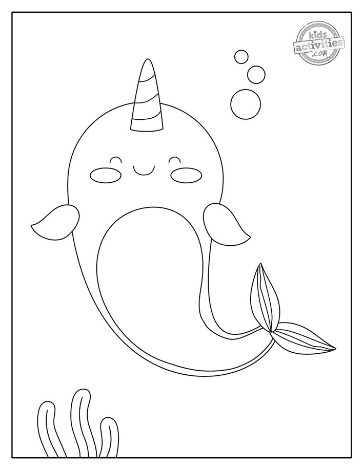 Free printable narwhal coloring pages mermaid coloring pages monster coloring pages whale coloring pages