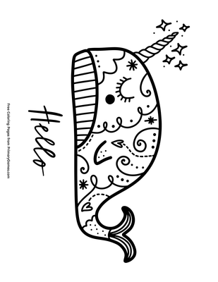 Narwhal coloring page â free printable pdf from