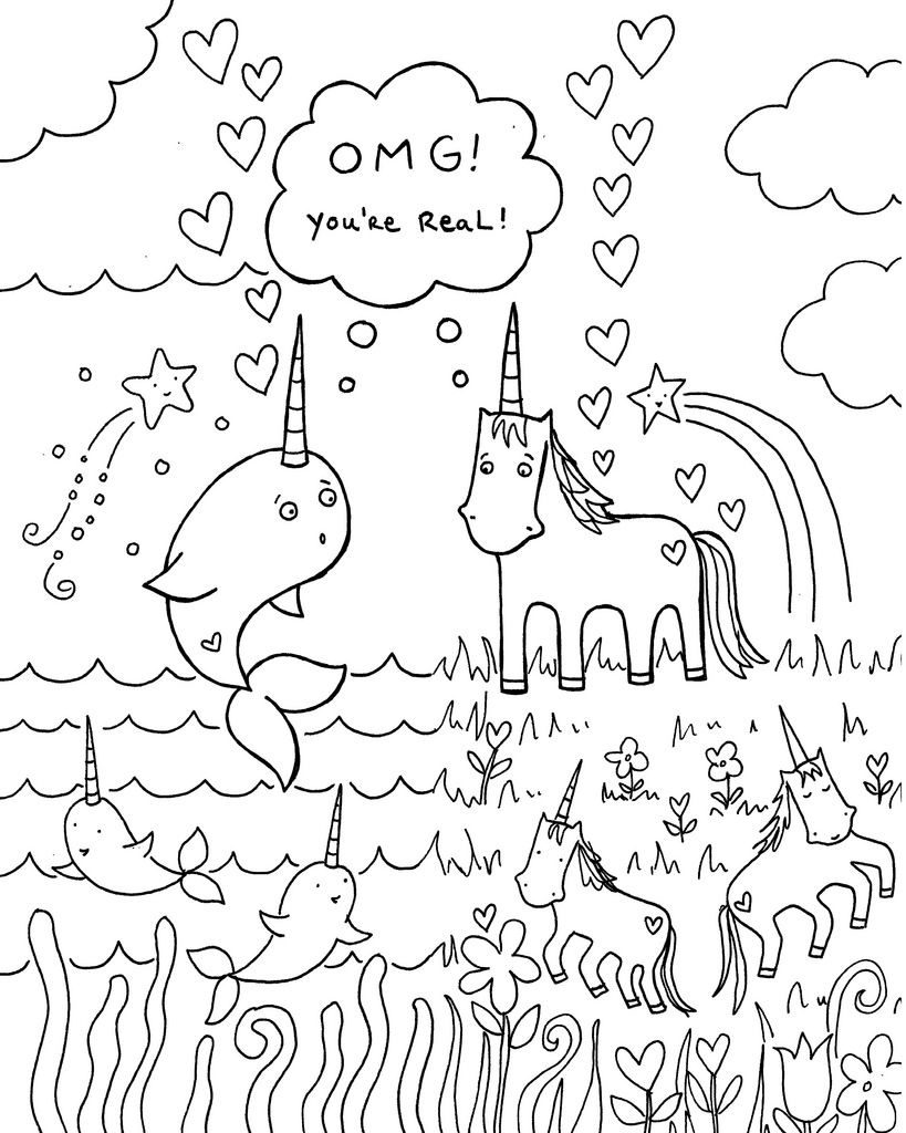 Narwhal coloring pages