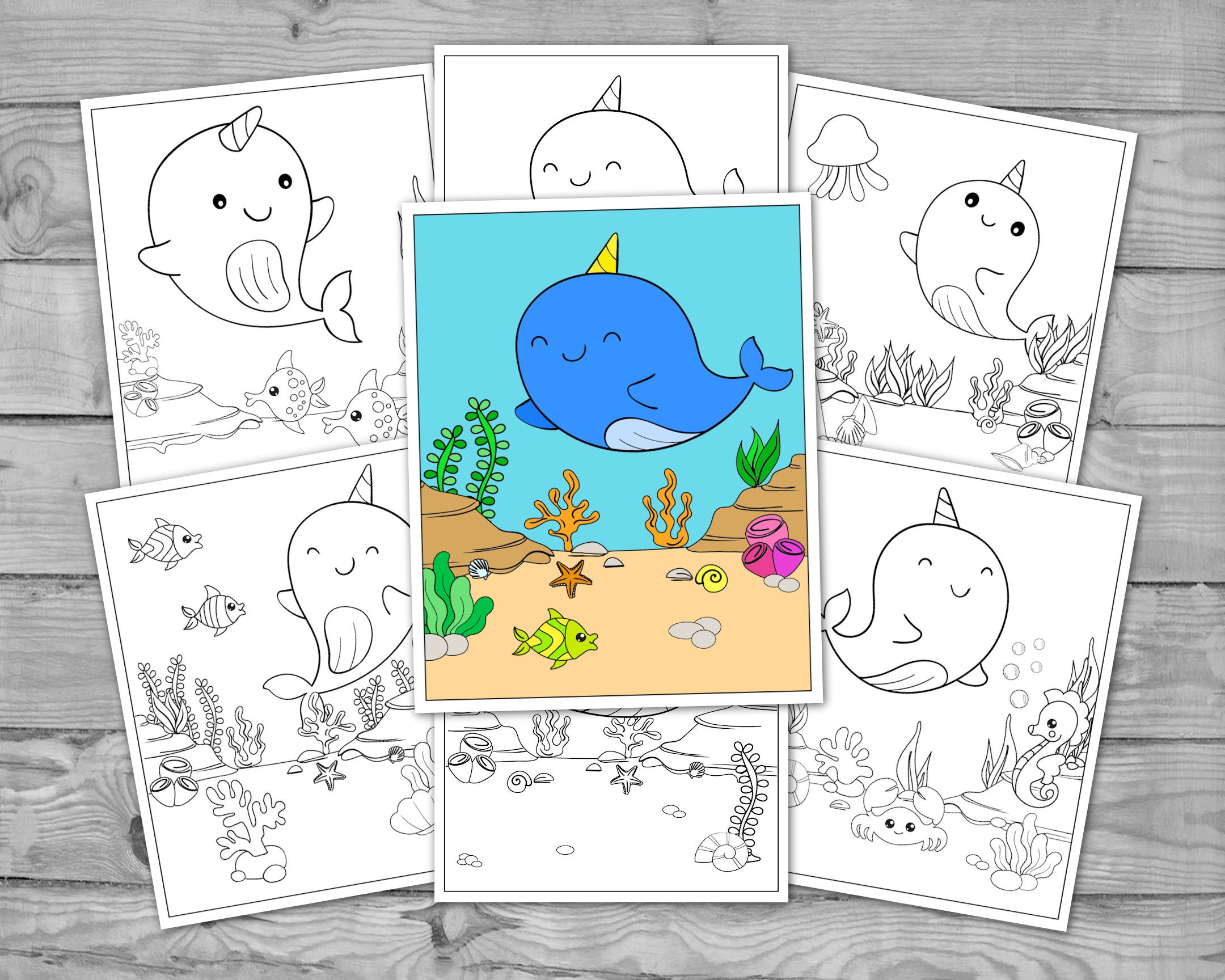 Printable narwhal coloring for kids narwhal ocean activity coloring pages kids coloring sheets