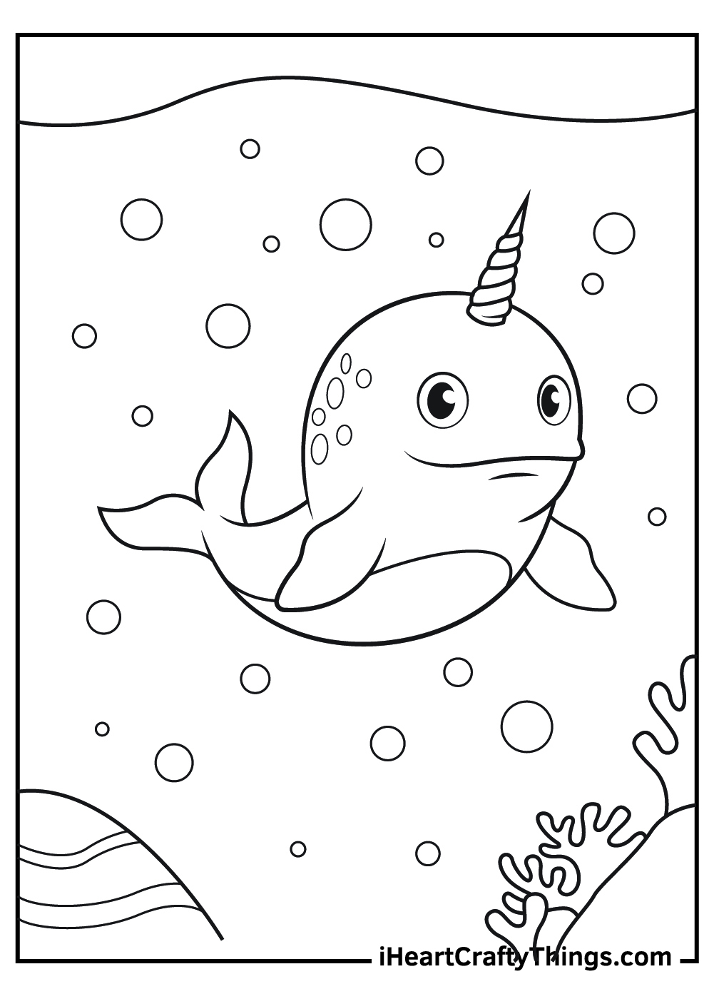 Narwhal coloring pages free printables