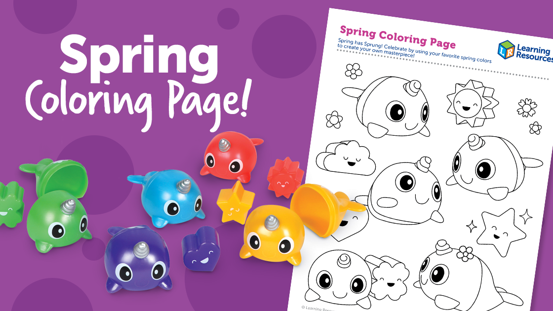 Creative with learning resources printable spring narwhal coloring page