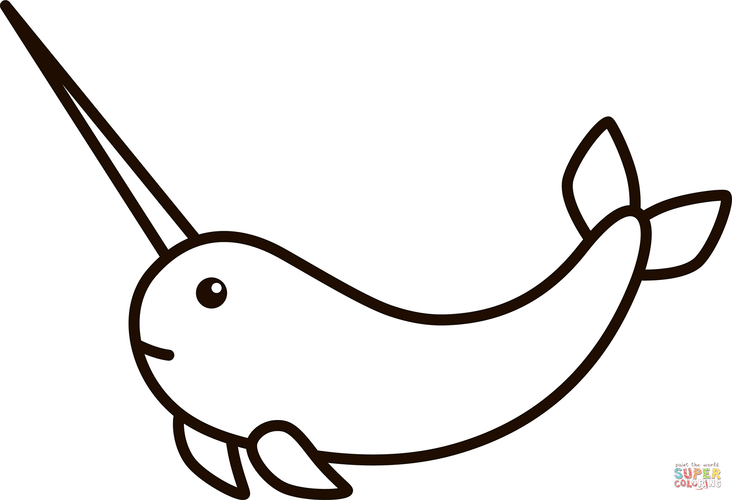 Narwhal coloring page free printable coloring pages