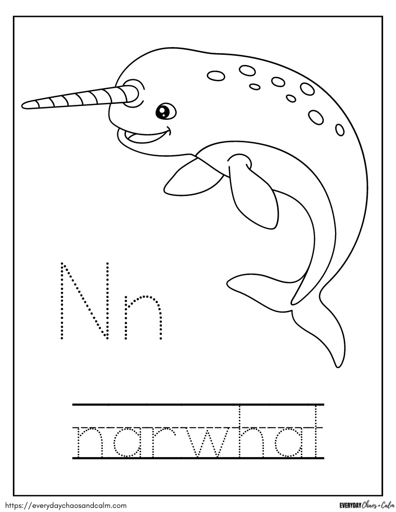 Free narwhal coloring pages for kids