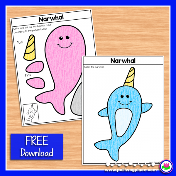 Printable narwhal craft activity â polliwog place