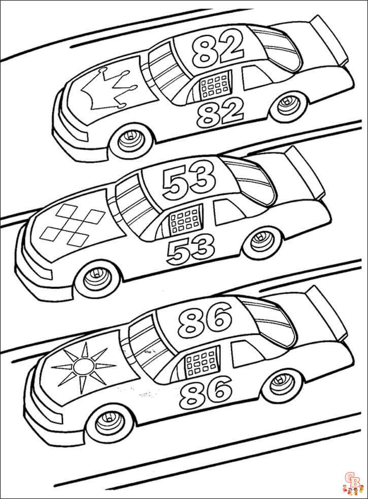 Enjoy the thrills of nascar with free printable coloring pages
