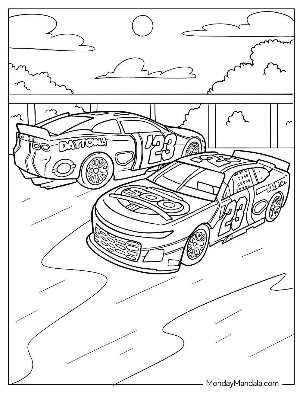 Nascar coloring pages free pdf printables