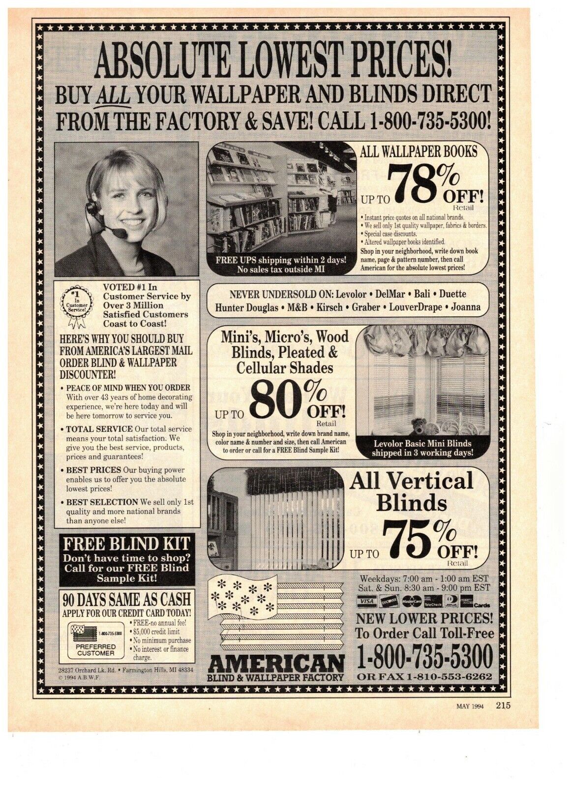 American blind and wallpaper factory absolute lowest vintage print ad