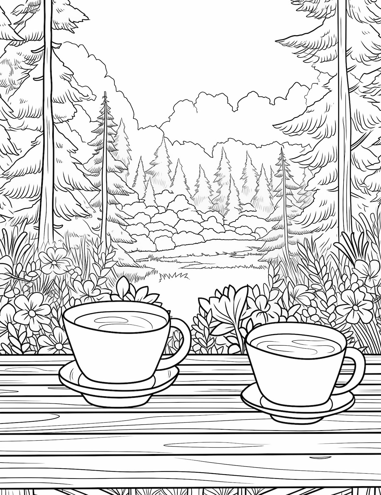 Breathtaking nature coloring pages
