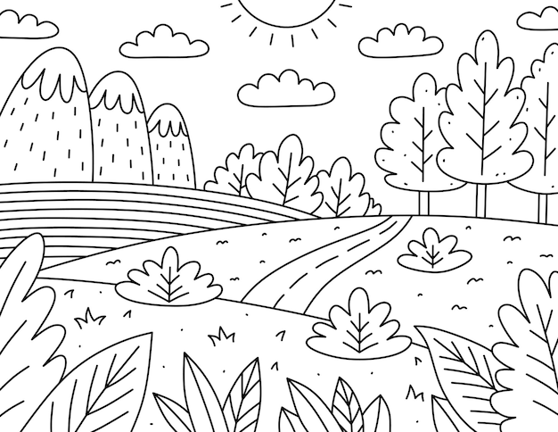 Nature coloring page images