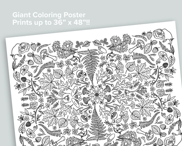 Giant nature coloring poster â mornings together