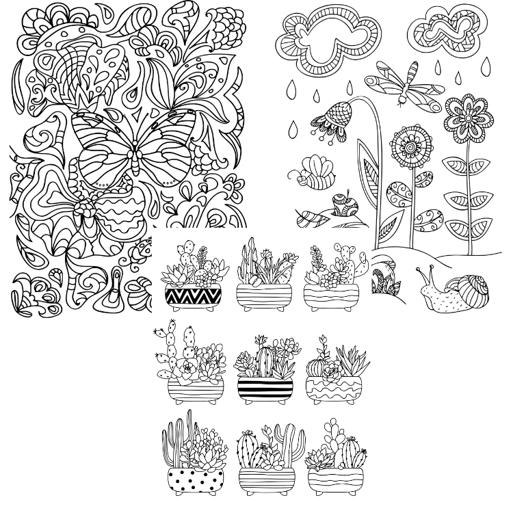 Homeschool printable nature flowers birds animals spring coloring pages