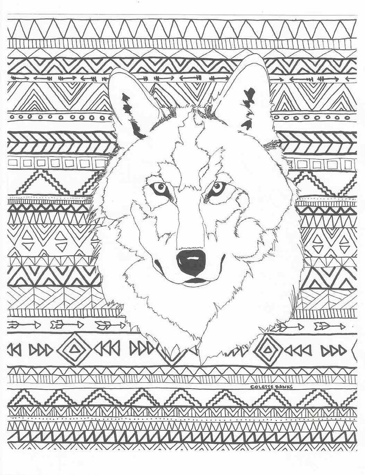 Aztec adult printable coloring page of a navajo and instant download
