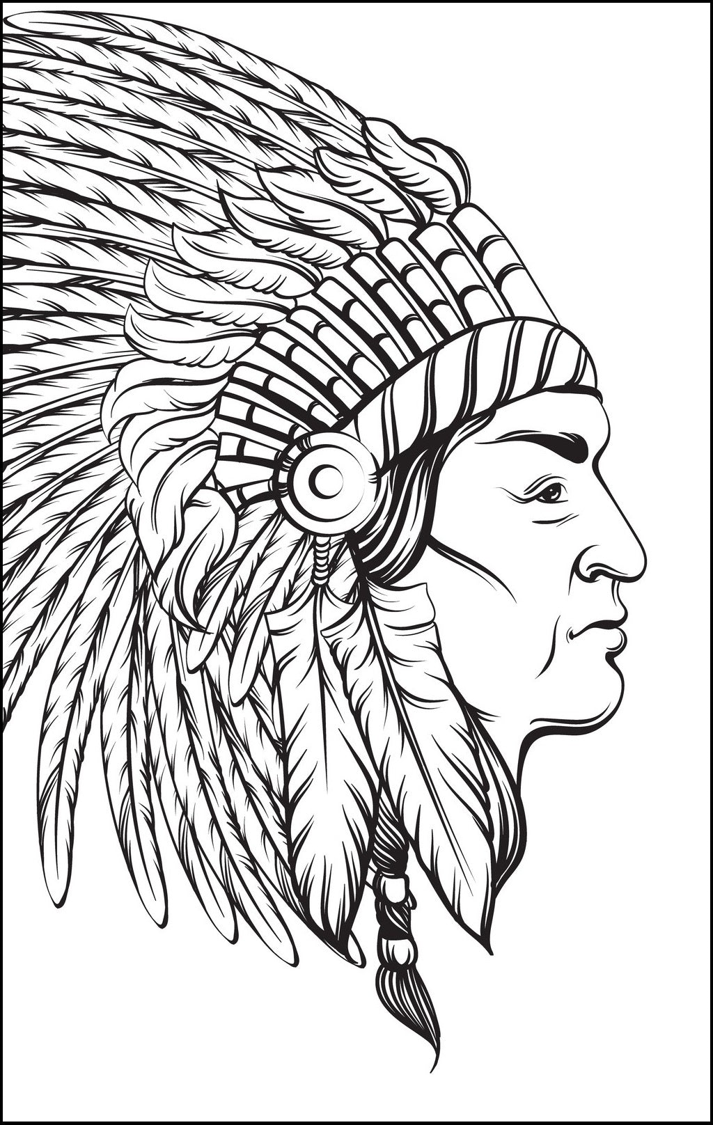 Native american indians coloring pdf book