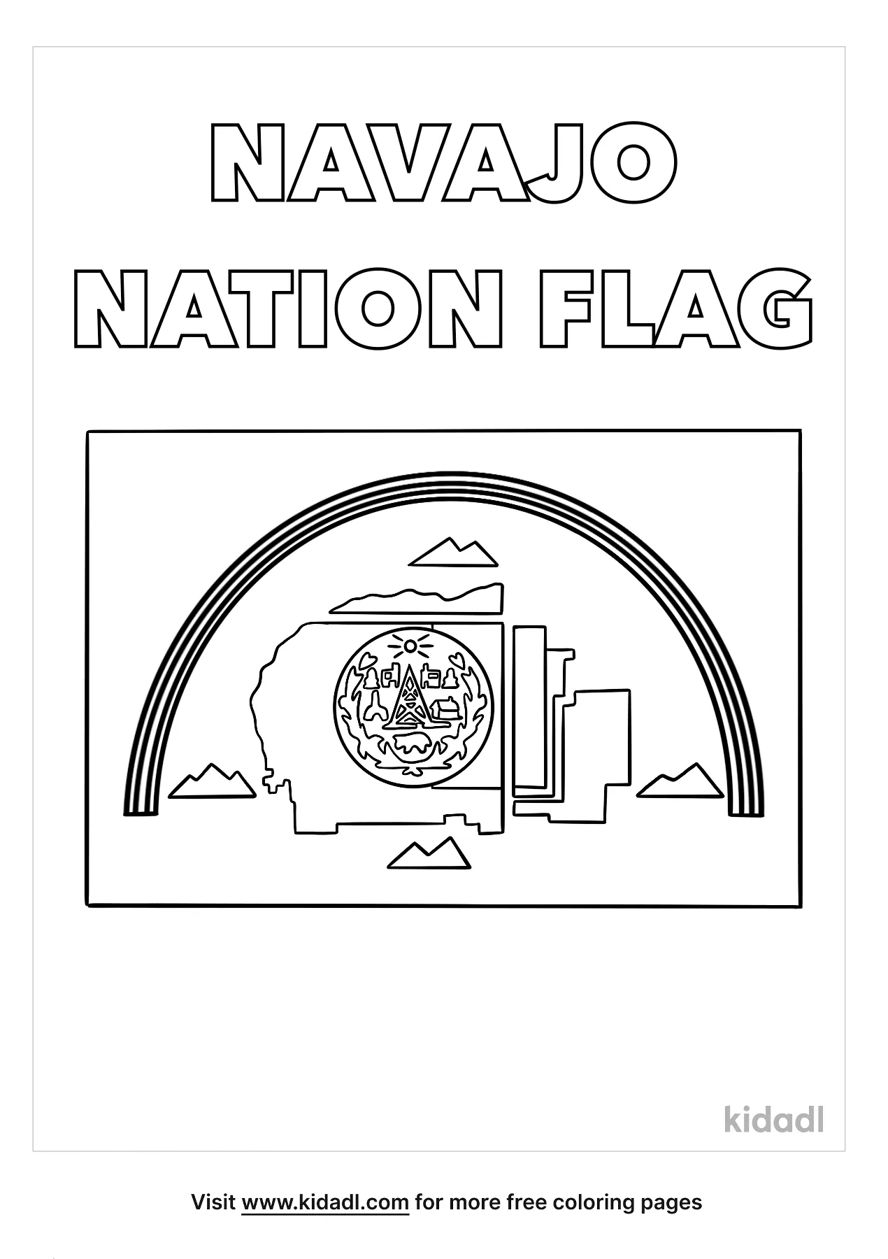 Free navajo nation flag coloring page coloring page printables