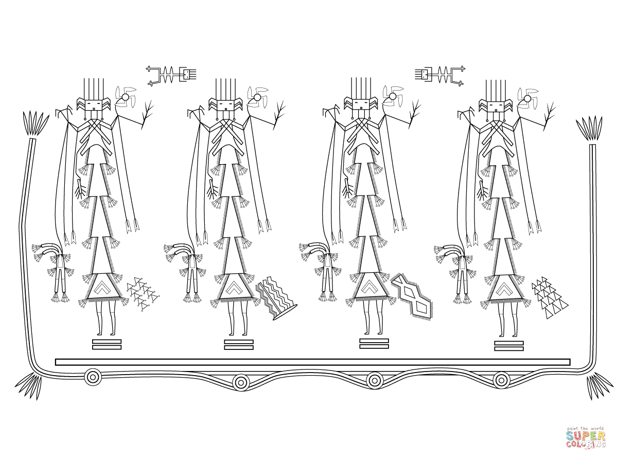 Navajo sand painting coloring page free printable coloring pages