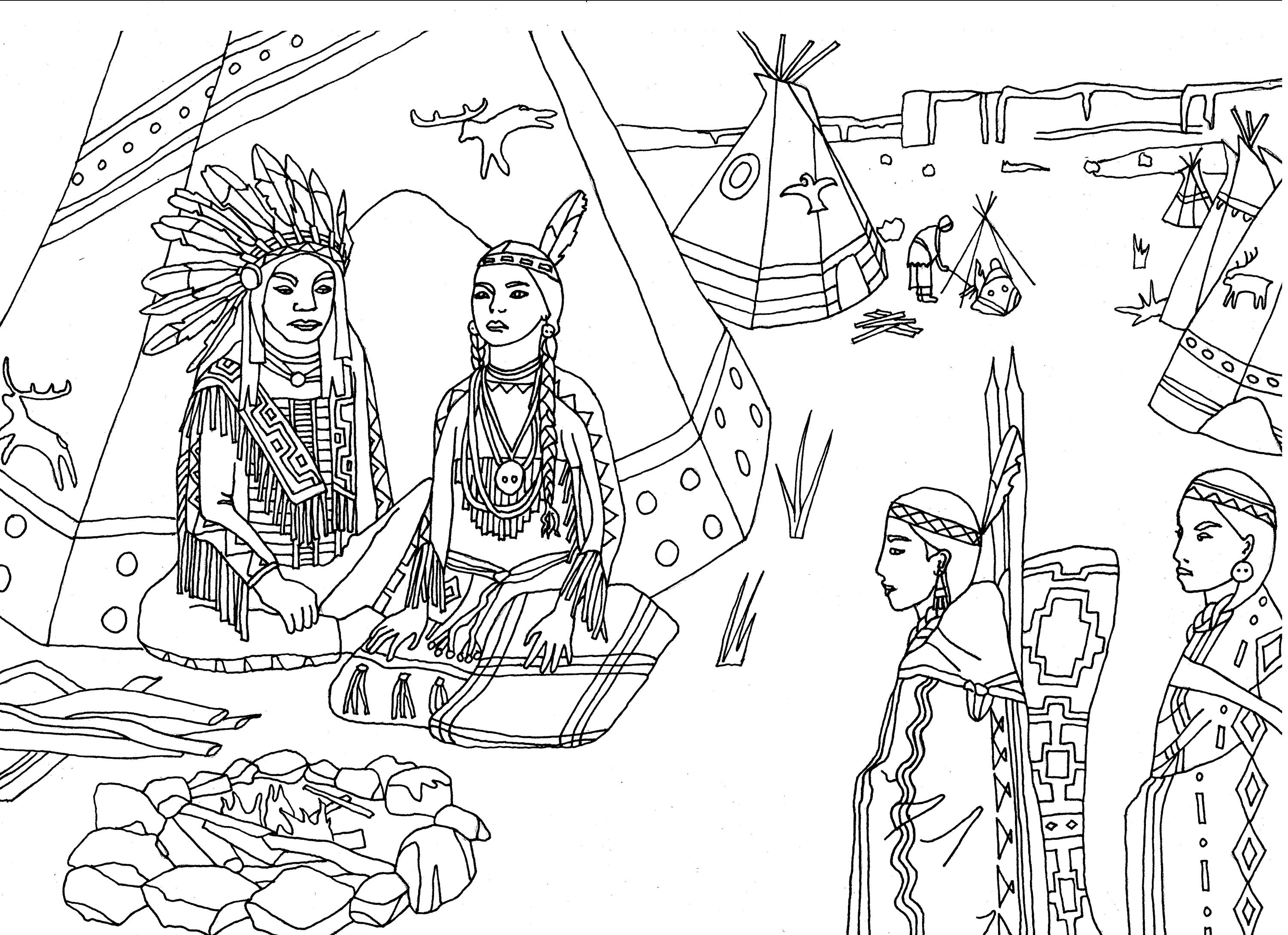 Native american coloring pages