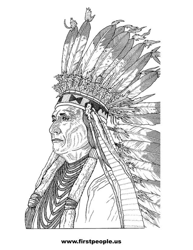 Native american clipart to color in