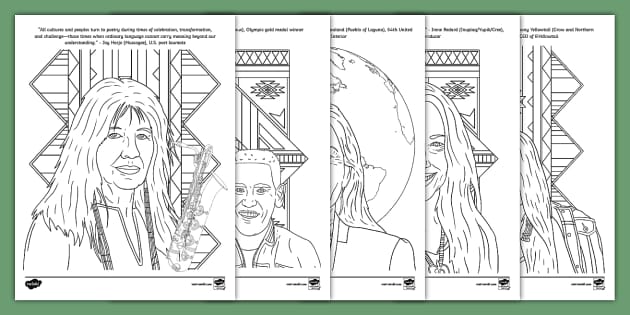 Native american heritage month coloring pages usa