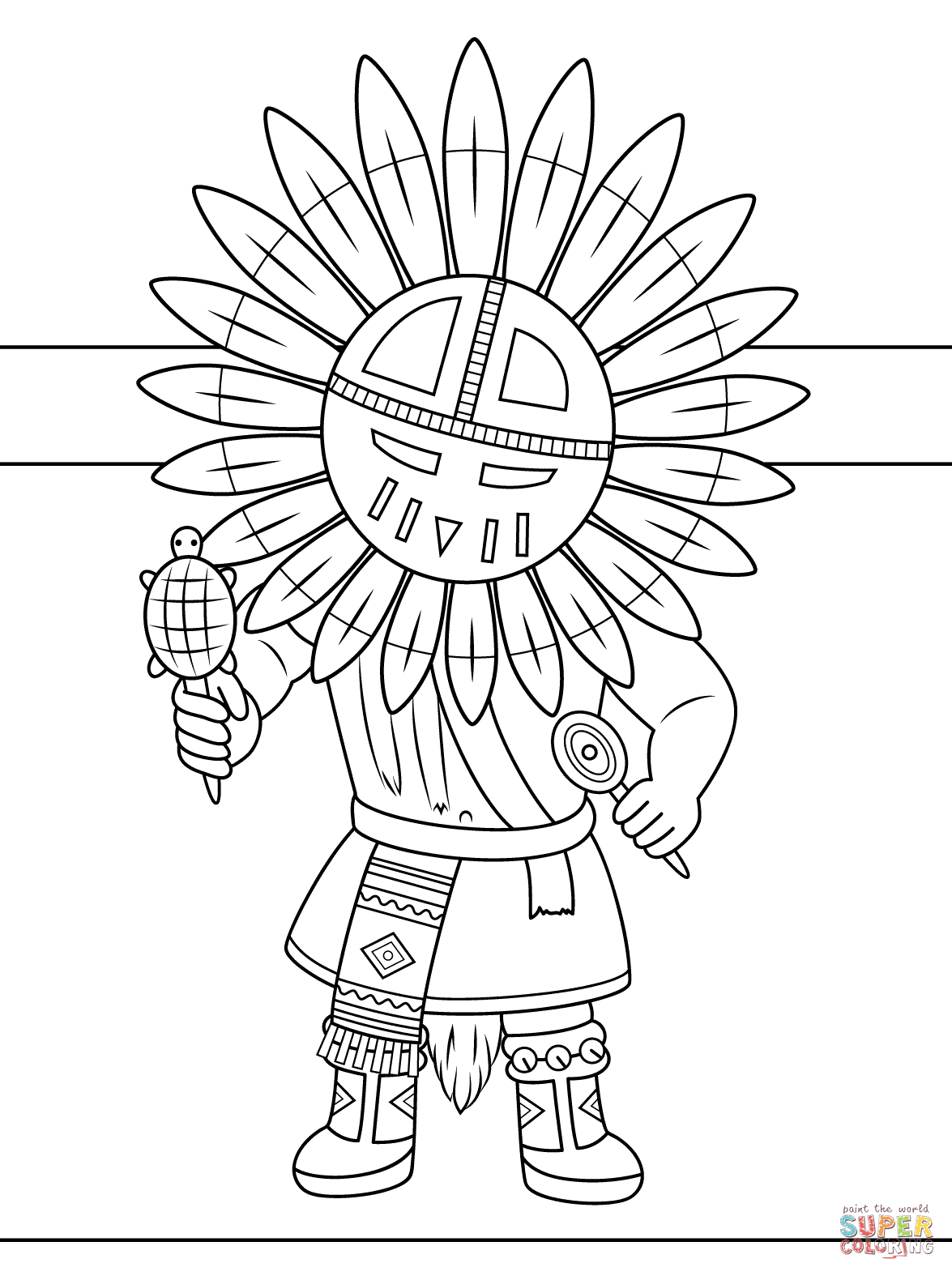 Kachina doll coloring page free printable coloring pages