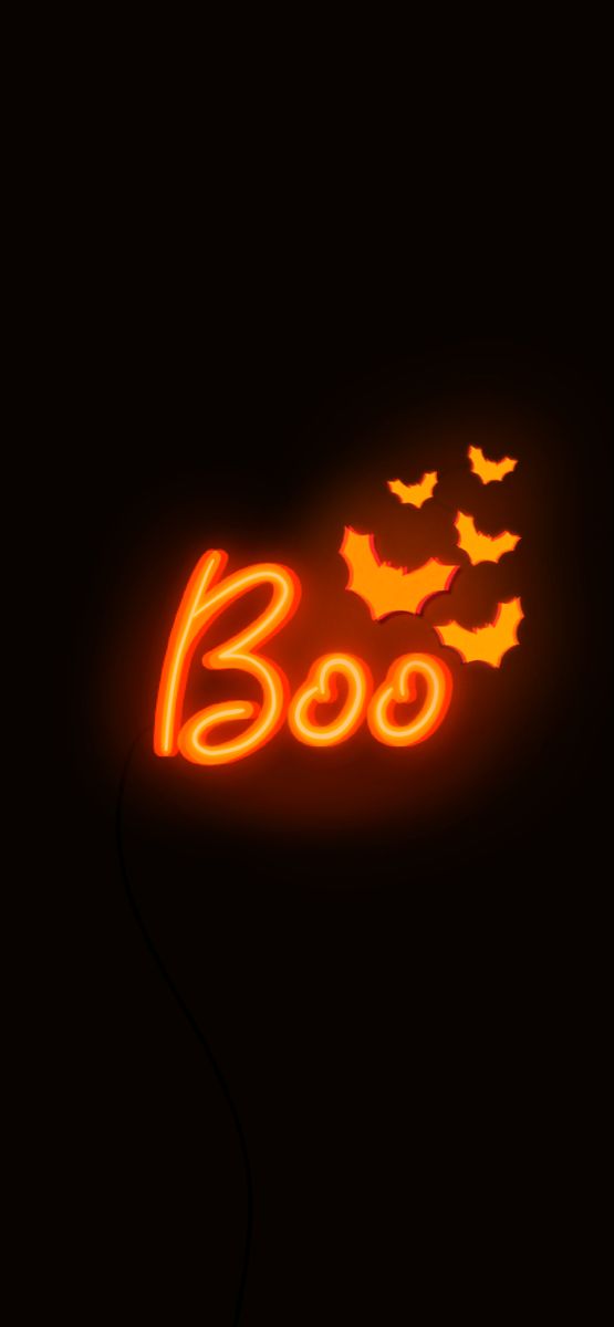 Boo neon halloween spooky season wallpaper halloween wallpaper iphone halloween wallpaper orange spooky aesthetic