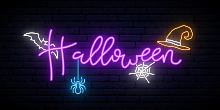 Neon halloween images â browse photos vectors and video