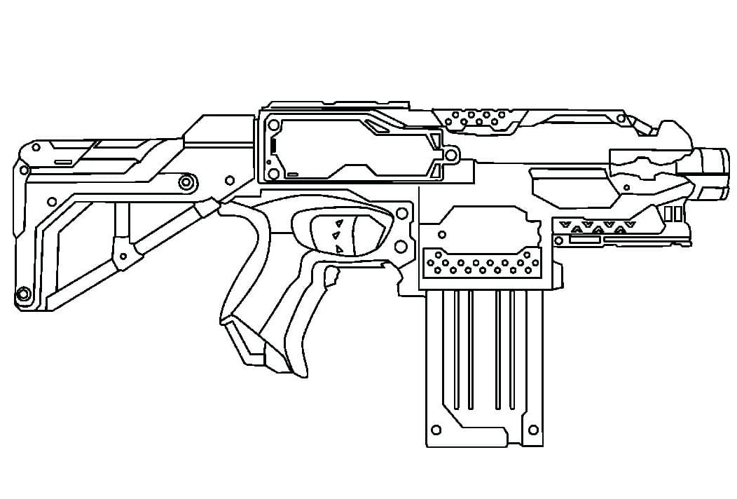 Nerf gun free coloring page