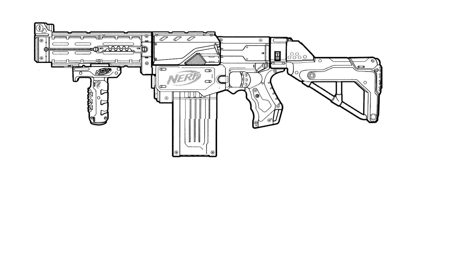 Nerf gun coloring pages