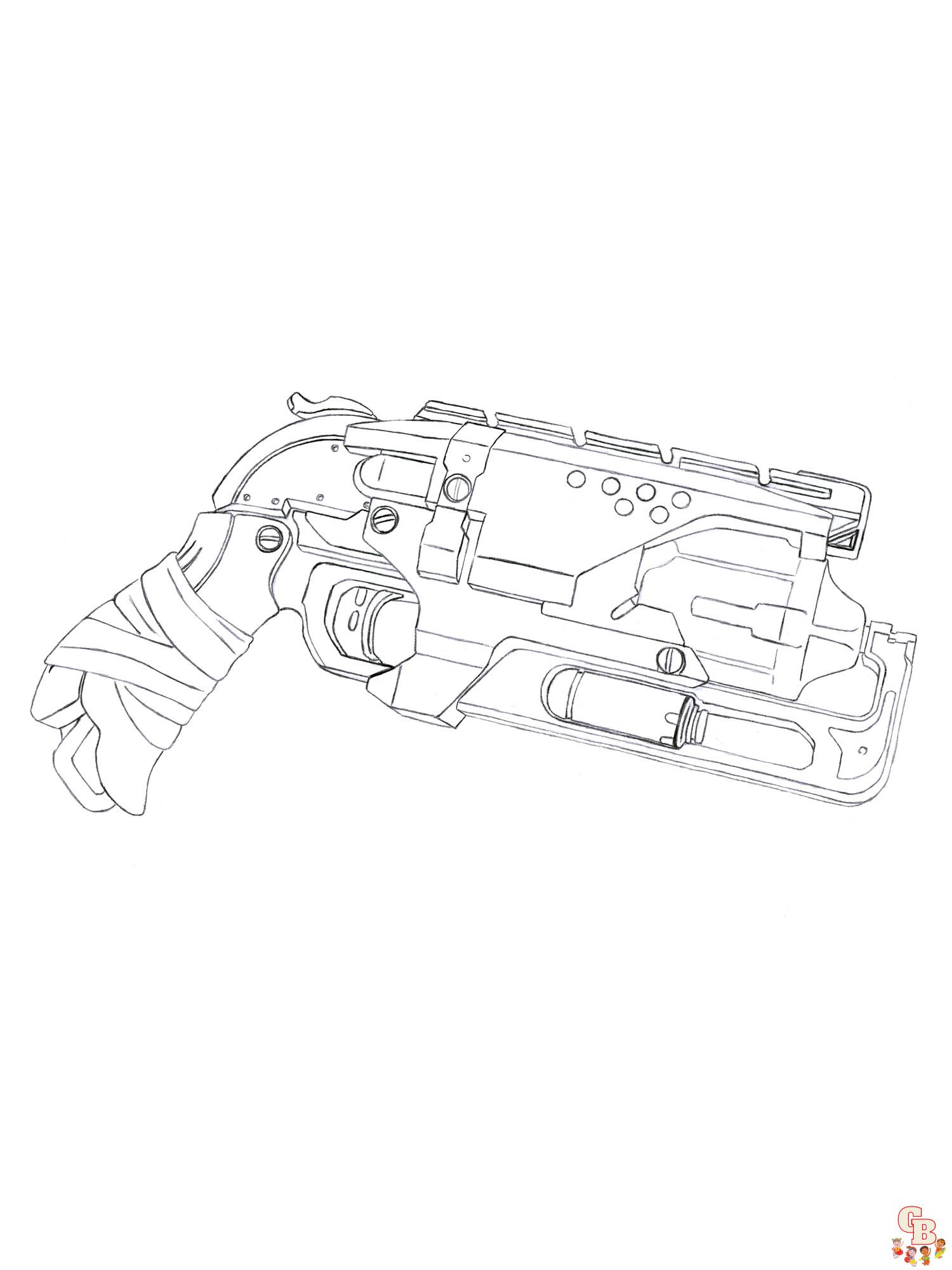 Nerf gun coloring pages free printable and easy to color