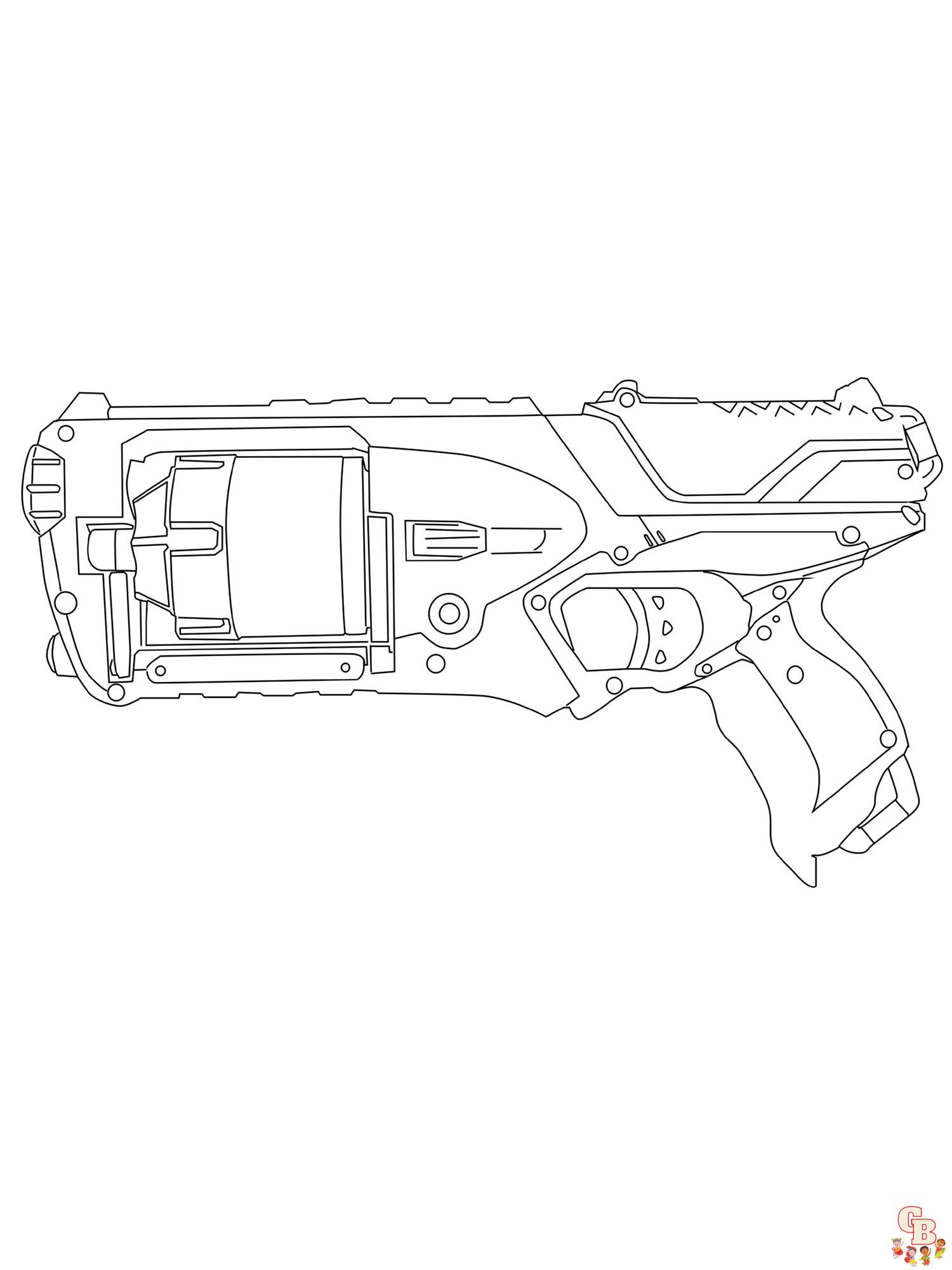 Nerf gun coloring pages free printable and easy to color