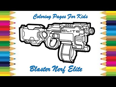 Nerf elite coloring page for kids