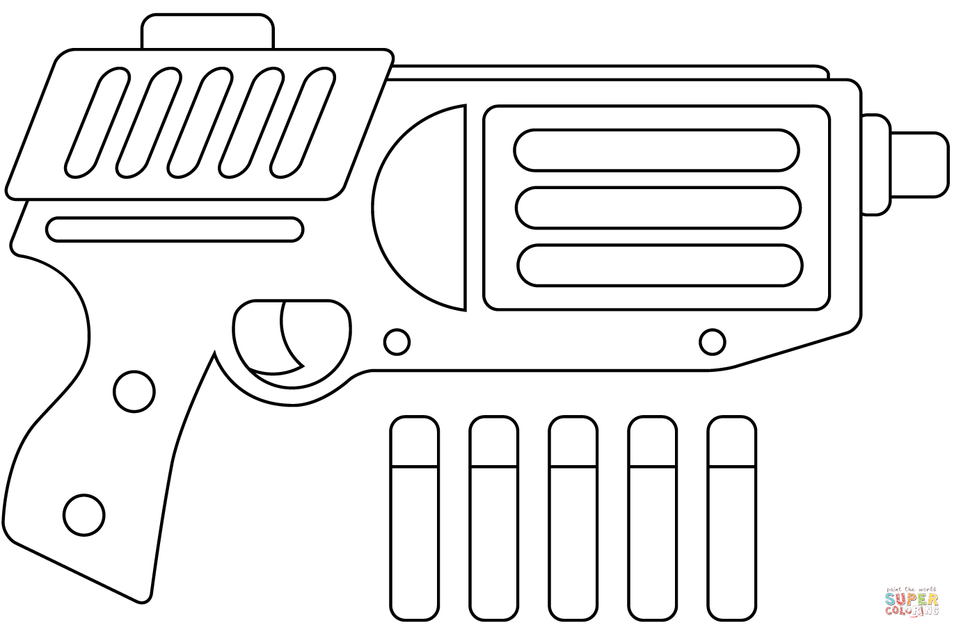 Nerf gun coloring page free printable coloring pages