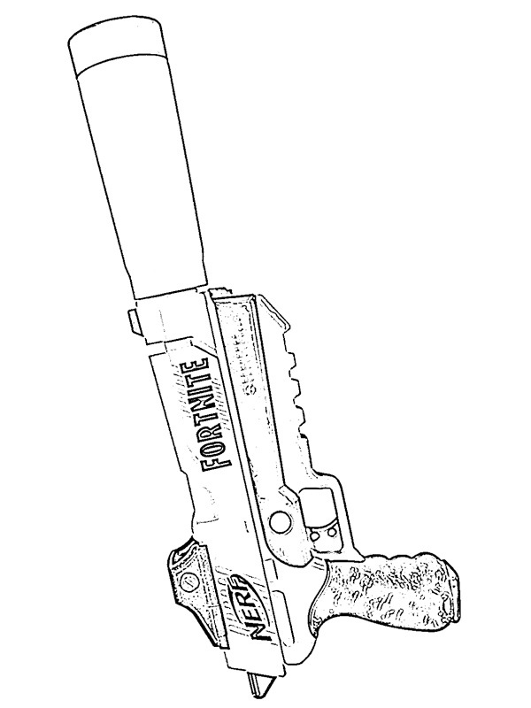 Nerf fortnite gun coloring page