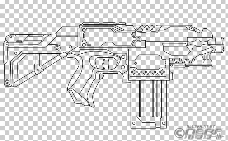 Firearm nerf blaster gun coloring book png clipart angle artwork auto part black and white buzz