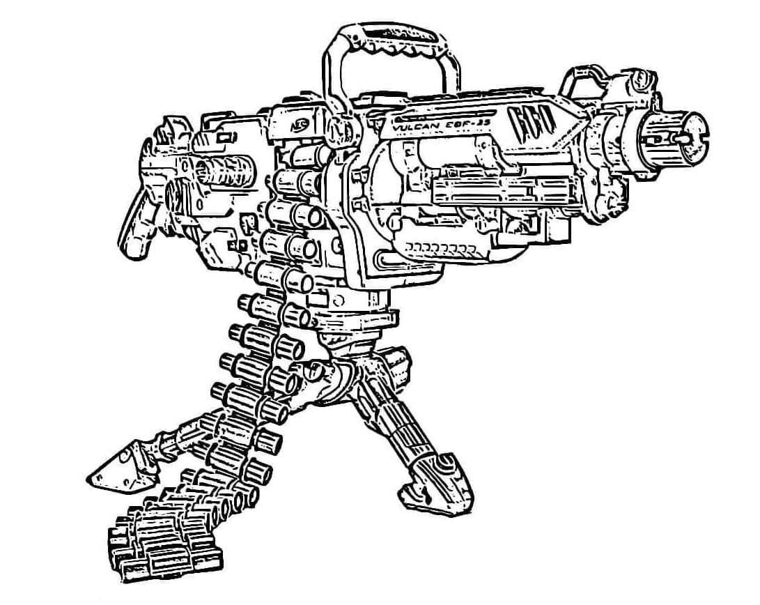 Machine nerf gun coloring page
