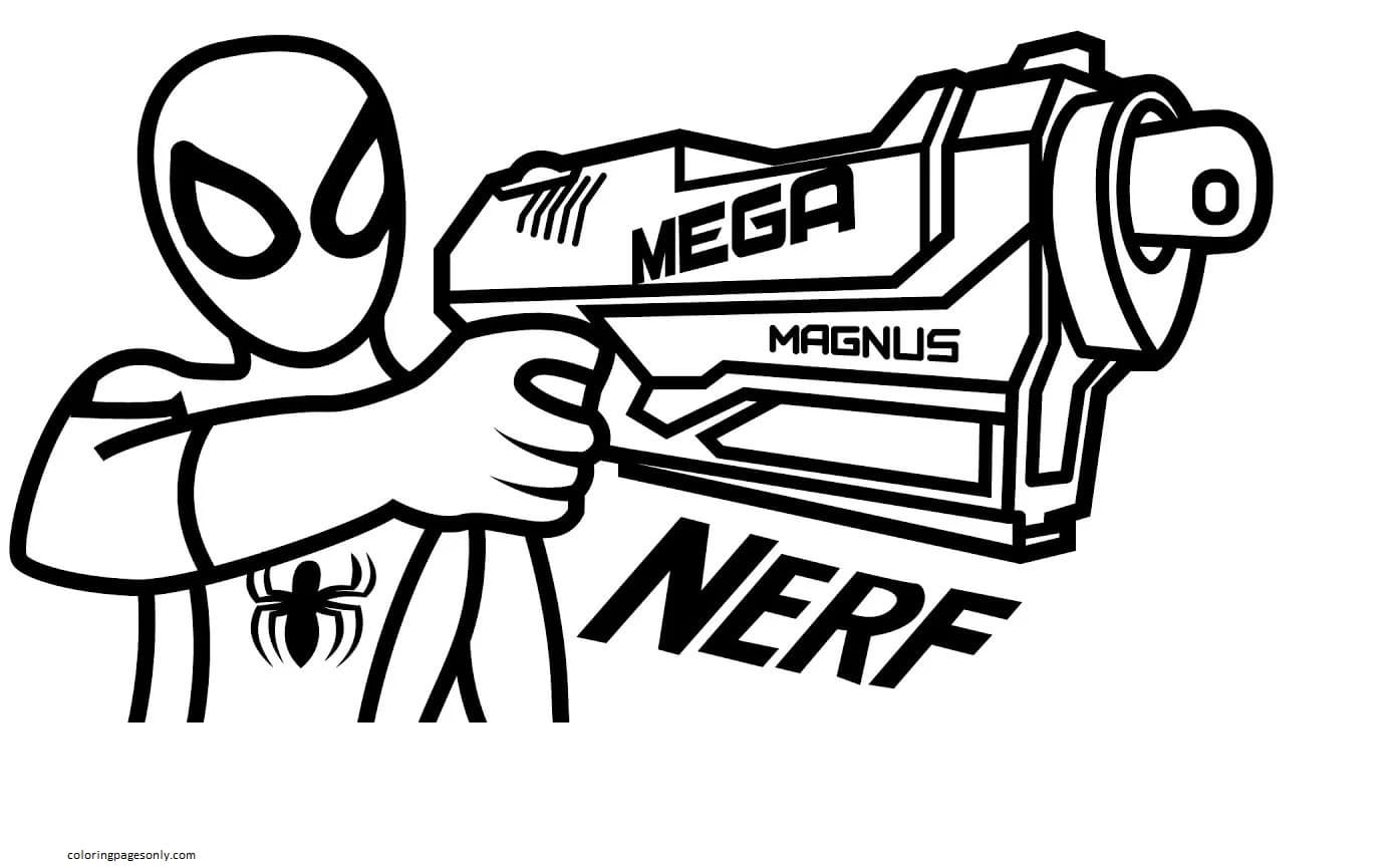 A mega nerf blaster coloring page