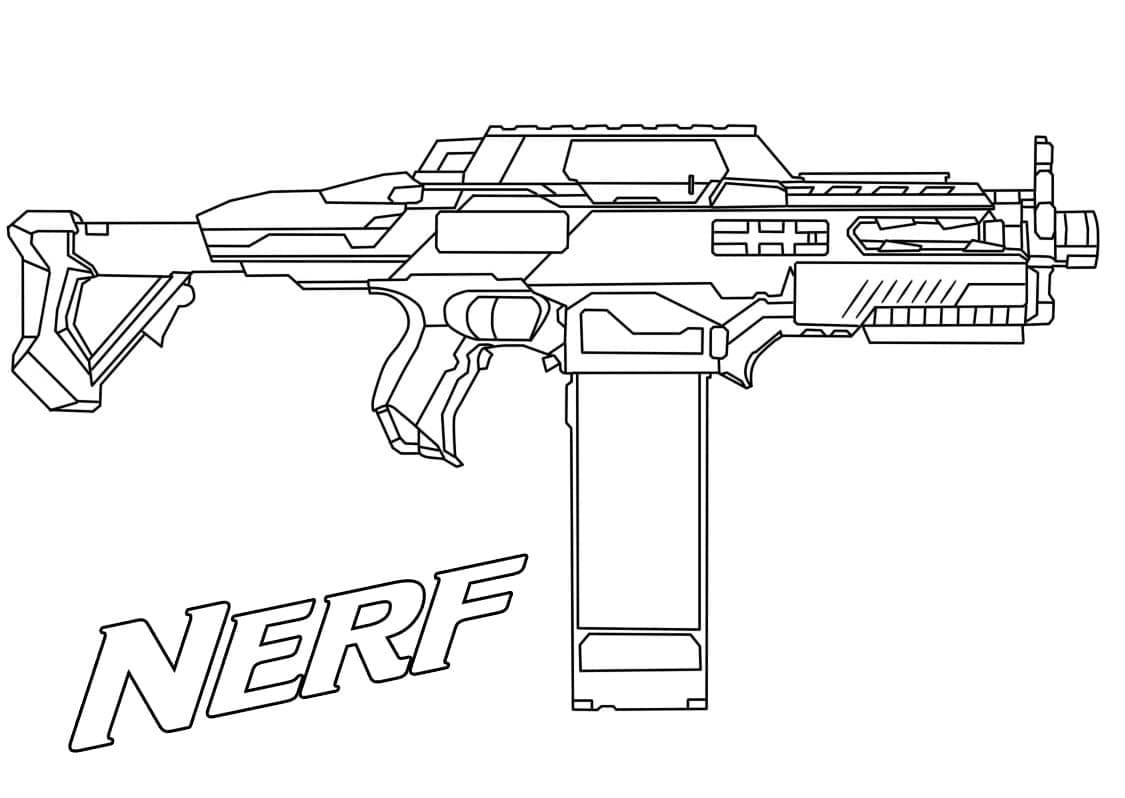 Nerf gun blaster coloring page
