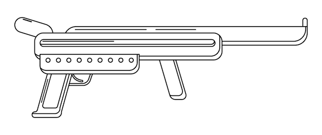 Premium vector vector linenear blaster on white isolated outline toy gun for coloring page