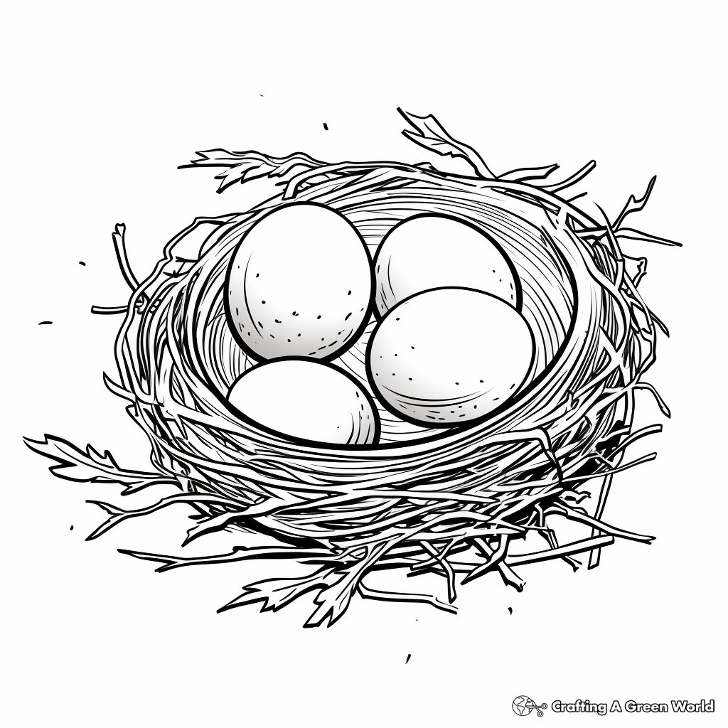 Bird nest coloring pages